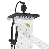 Hibbent 5-spray Filtered Rainfall Shower Head Combo, High Pressure 13'' Showerhead with Stainless Steel 4 Spray Modes Handheld, All Metal 4-way Diverter Arm, 71'' Hose & Holder, Oil-Rubbed Bronze