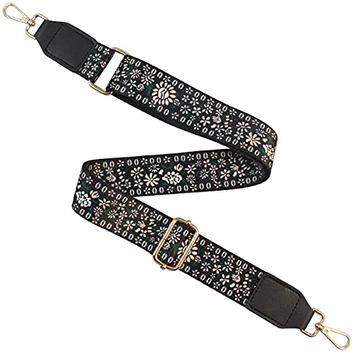 Image of Duwi Wide Handbag&Purse Strap Jacquard Woven Guitar Style Multicolor Replacement Strap Canvas Adjustable Crossbody Bag Strap