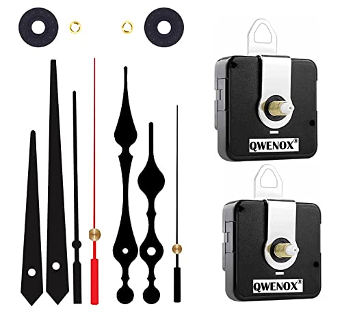 Image of Plastic A Product Of Sonam Quartz Combo Of Sweep & Ticking Silent Movement Machine For Analog Wall Clock Hand (2 Sets Diy) (Made In India 100%) (3 Black,Red,Black)