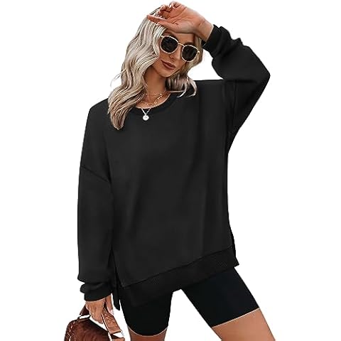 Aokosor Oversized Women's Sweatshirt with Side Split Cover