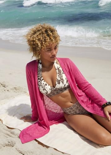 Image of Spicy Sandia Women's Lightweight Sheer Cardigans with Pockets Kimono Cover Up for Summer