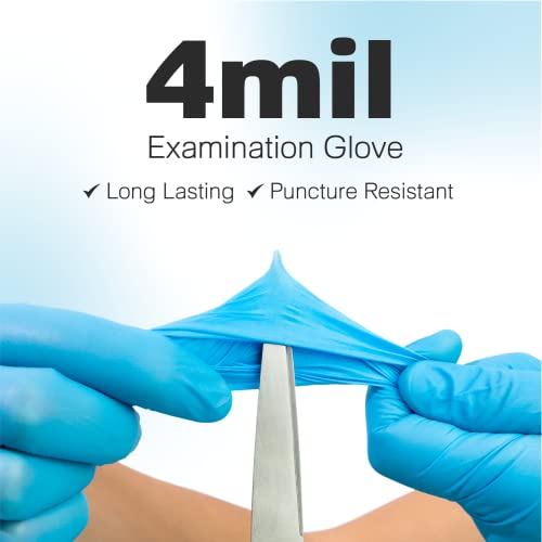 Raxwell Disposable Nitrile Gloves | Nitrile Medical Exam Gloves, Food Prep Gloves Cooking Safe Latex Free & Powder Free 4-mil