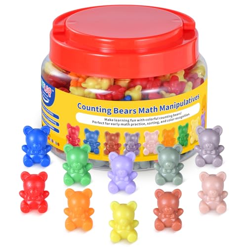 ZYFLSQ 200 PCS Counting Bears Set 10 Color Sorting Bears Learning Toys for Preschoolers 1 Inch Bear Counters for Kids Ages 3+ Montessori-Inspired Math Manipulatives for Classroom & Home