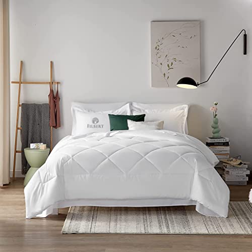 Image of Filbert Super Comfort Microfiber 500 Gsm Double Bed Comforter For Heavy Winter Blanket Quilt Diamond Stitch (90 inch X 100 inch Inches /228Cm X 254Cm) - 300 Tc Comforter Double Bed | White