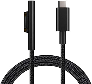 Sisyphy Nylon Braided Surface Connect to USB-C Charging Cable Compatible for Microsoft Surface Pro7 Go2 Pro6 5/4/3 Surface Laptop1/2/3 & Surface Book, Works with 45W 15V3A USBC Charger