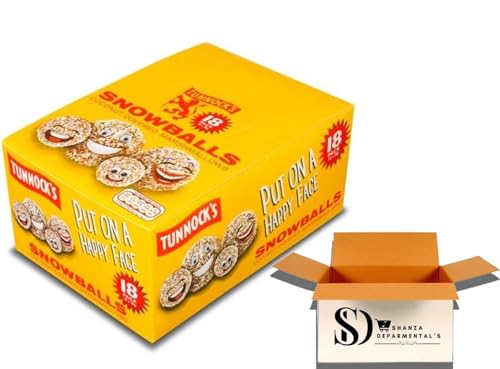 Tunnocks Snowballs 18 Pack 30g Each | Delicious Milk Chocolate Covered Marshmallows Rolled in Coconut | Classic British Treat | Perfect for Sharing Parties & Gifts Pack of (1 Box)