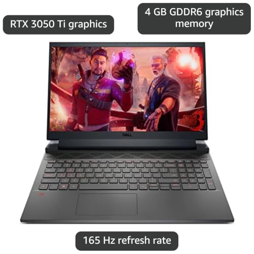 Image of Dell G15 5525 Laptop (2022) | 15.6 inch 1920x1080 FHD 165Hz | Ryzen 7-6800H - 512GB SSD Hard Drive - 16GB RAM - Nvidia GeForce RTX 3050 Ti | 8 cores @ 4.7 GHz - 4GB GDDR6 Win 11 Home Silver (Renewed)