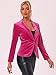 Allegra K Women's Halloween Christmas Office Coat Solid Shawl Collar 1 Button Velvet Blazer Large Hot Pink