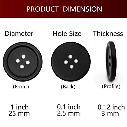 Raydodo 50 Pcs 25Mm 1 Inch Buttons For Crafts, Large Buttons 4 Hole Round Sewing Buttons Mixed Spray Colored Craft Buttons For Sewing Scrapbooking And Diy Crafts (Each Color 5 Pcs) #TOP1