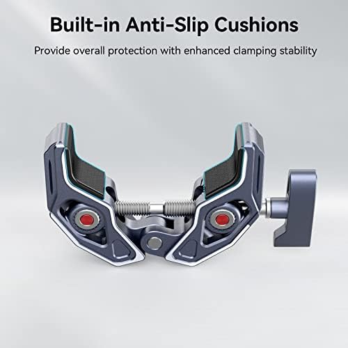 SMALLRIG Super Clamp, Crab-Shaped Clamp with 1/4"-20, 3/8"-16 Threaded Holes, Payload 7.7lbs/3.5kg, for Most Photographic Accessories - 3755