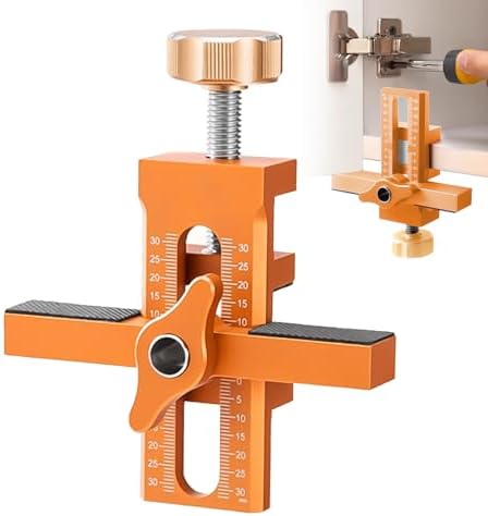 Puriwood 2-in-1 Cabinet Door Mounting Jig - Adjustable Positioning Tool For Hinge Installation