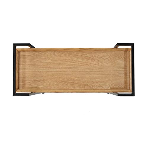 Christopher Knight Home Gerard Industrial Wooden Bar Cart, Natural Finish / Black #TOP4