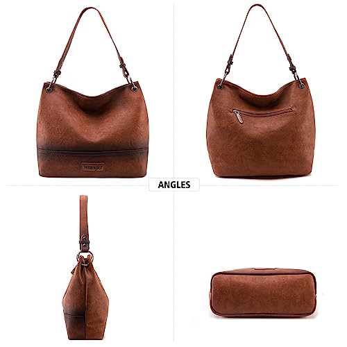 Image of Wrangler Hobo Bags for Women Vegan Leather Top Handle Shoulder Purses and Handbags