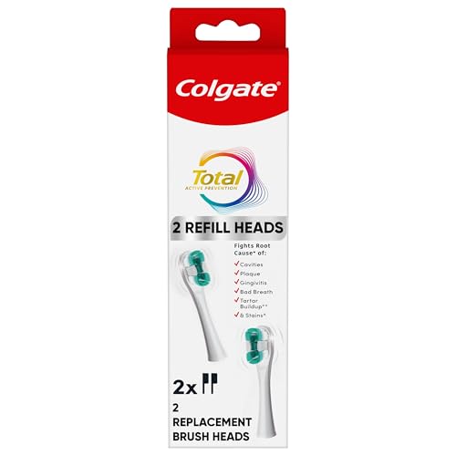 Colgate Total Battery Replacement Toothbrush Heads, 2 Pack