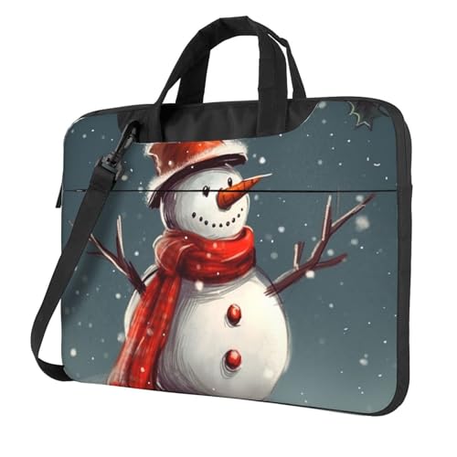 Bolso de hombro para portátil ligero y cómodo con diseño de muñeco de nieve