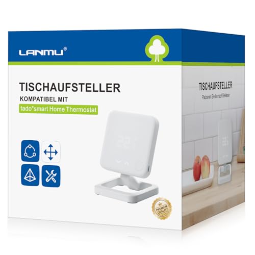 LANMU Standfuß Halter Tischhalter Ständer Zubehör kompatibel mit tado° smart Home Thermostat Funk Starter Kit (weiß, ohne Thermostat)