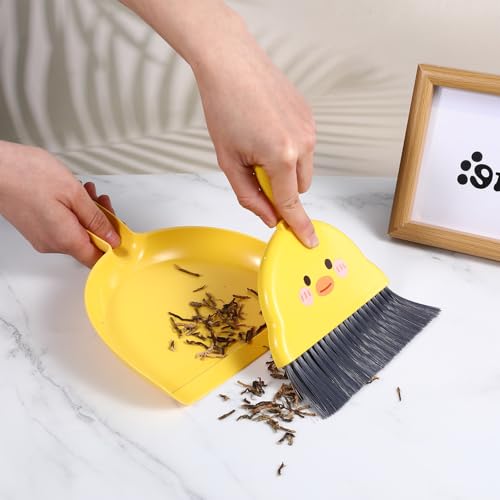 Wanmu Mini Besen und Kehrschaufel Set, süßes kleines Mini-Handbesen- und Kehrschaufel-Set – kleine Kehrschaufel zum Reinigen von Tischplatten, Schreibtischen, Tastaturen Tierkäfigen