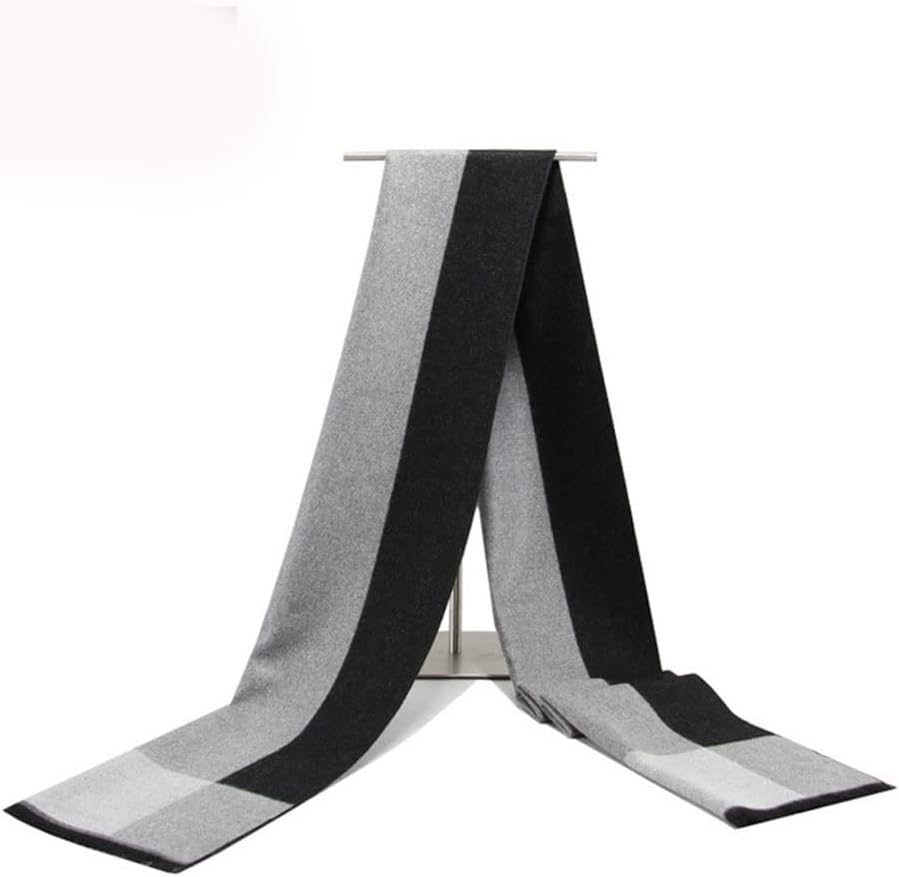 1pcs Men's Scarf Winter Korean Version of The Plaid Scarf Men's Thickened Warmth Imitation Cashmere Scarf(D)