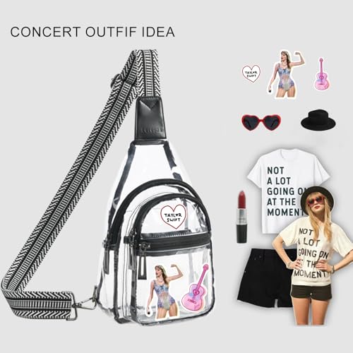 Clear Sling Bag - Stadium Approved Purse Backpack Crossbody Fanny Pack for Women & Men - Concert Events4