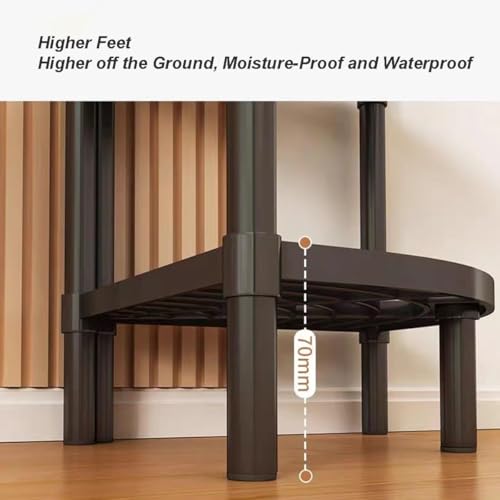 Porte-vêtements d'angle en métal blanc pour optimiser les petits espaces avec étagères - 8