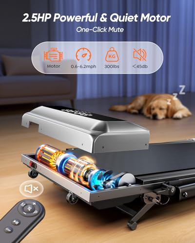 Image of Acezoe Walking Pad with 12% Incline & Height-Adjustable Handlebar, 5-in-1 Foldable Treadmill for Home & Office, Portable Under Desk Treadmill with LED Display & App Control