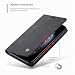 owlhold hülle iPhone 11 Pro klapphülle Premium Lederhülle Weiches Vintage-Nubukleder Faltbare Ständer Schutzhülle Kartenfach Standfunktion Handyhülle iPhone 11 Pro -Schwarz
