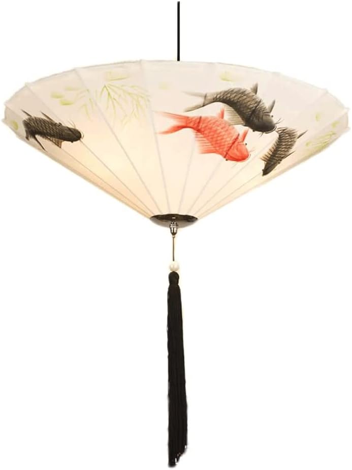 LIOONS Chinese Lanterns, Hand-Painted Creative Umbrella Lantern Indoor Lighting Embedded Ceiling Paper Lanterns Paper Lantern Lamp