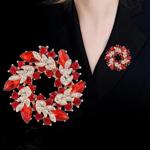 Image of Colorful Rhinestone Crystal Sunflower Brooch Pin for Women Dress Hat Decoration