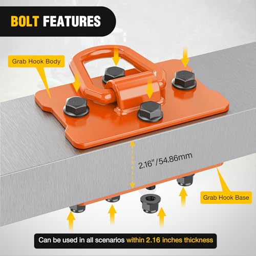 Image of Nilight 1 /2 inch Heavy Duty Trailer D Ring Tie Down Anchors with Backing Plates