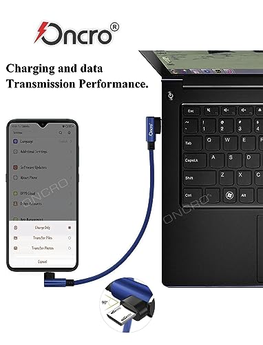 Image of Fast charging short micro usb cable blue nylon braided 25cm power bank wire unbreakable 20w 480mbps data sync android phone samsung kindle ps4 tv stick raspberry pi chromecast tablet cord