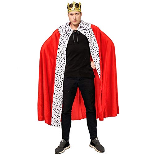 DSPLAY Adult Men's Luxury King Cape Costumes (cape&crown)