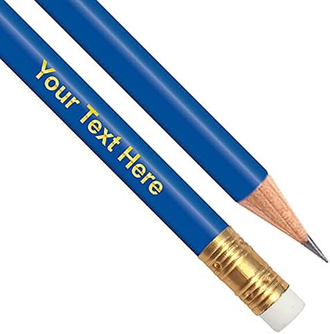 1 x Personalised Create Upload Your Own Wording HB Graphite Childrens Pupils Colleagues Gift Pencils Primary Teaching Services (Dark Blue)