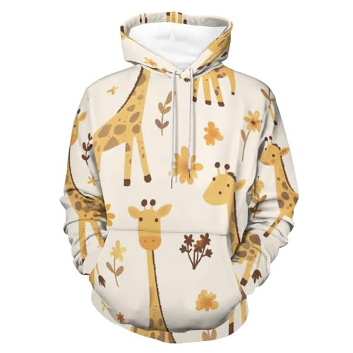 Sweat à capuche girafe dessin animé hoodie manches longues taille S pour homme et femme
