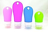LUOYIMAN Compact Small Travel Bottles Set Silica Gel Light and Soft (Colorful)