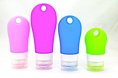LUOYIMAN Compact Small Travel Bottles Set Silica Gel Light and Soft (Colorful)