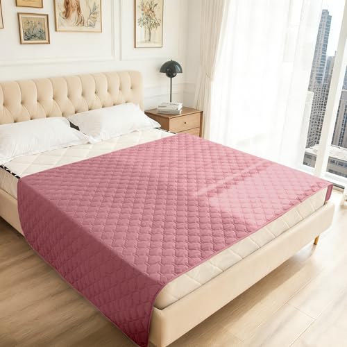 Image of gogobunny 3X Stronger Waterproof Pet Blanket, Scratch Proof Furniture Protector for Dogs Cats, Reversible Cover 68x82 Inch, Dark Pink /Light Pink