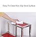 Step Stools,Ladder Chair Portable Non-Slip Step Stool, Multifunction Stainless Steel Ladder for Family Hospital Library, Anti-Slip Platform - 110Kg Load Capacityn (Color : Red, Size : Larg (Gray Larg