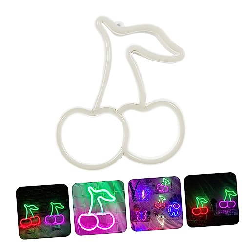 UKCOCO 3 Pecas Cherry Neon Lâmpadas De Cerejeira Acender Sinais Lâmpada De Destaque Em Pé Candeeiro
