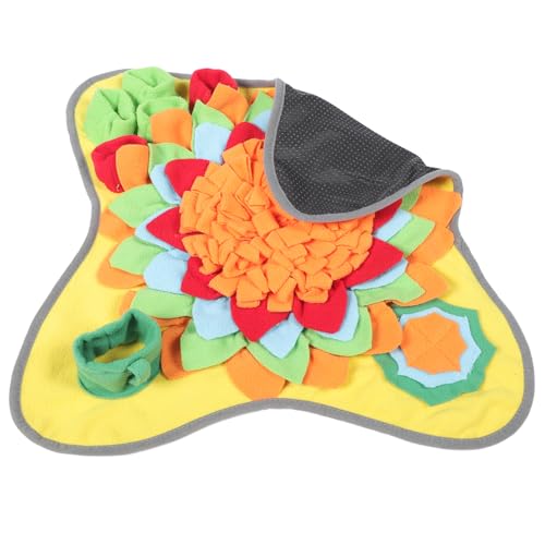 Milisten ペット嗅ぎパッド ペットのおもちゃ 犬の冷却マット 子犬のスナッフルラグ 大型犬用スナッフルマット 給餌マット 犬のアクセサリー 子犬採餌マット 子犬供給 フランネル Yellow