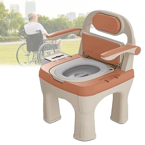 Silla de inodoro con respaldo suave y acolchado, fácil de montar, silla grande para adultos, alternativa de inodoro más segura, soporta hasta 660 libras