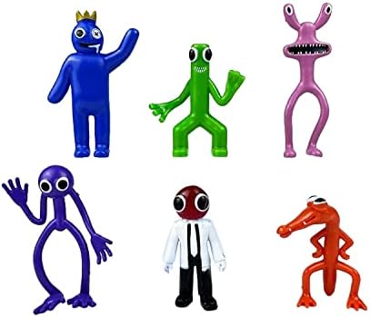 6PC Rainbow Friends Figure Model,Rainbow Doll Friends,3.6-4.5in Rainbow Friends Action Figures Toys,Colorful Anime Figures Halloween Thanksgiving Christmas Kids Gifts(6PC-A)