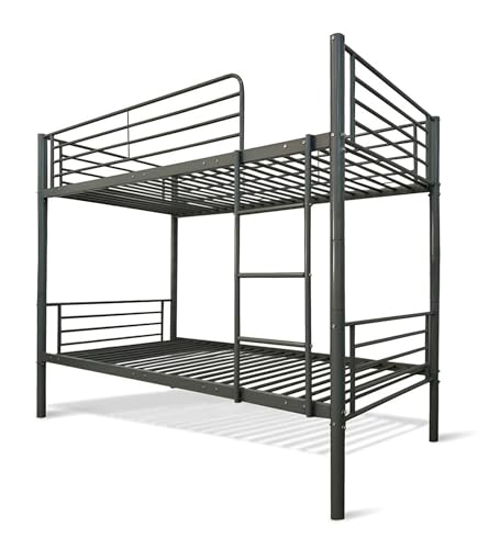 CAMBIA TUS MUEBLES CTM® Litera Finy 90x190 cm – Estructura Metálica con Escalera y Baranda de Seguridad, Diseño Funcional y Compacto para Dormitorio Juvenil o Habitaciones de Invitados