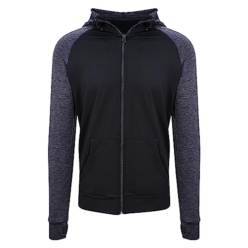 AWDis Just Cool Mens Contrast Zoodie (L) (Jet Black)