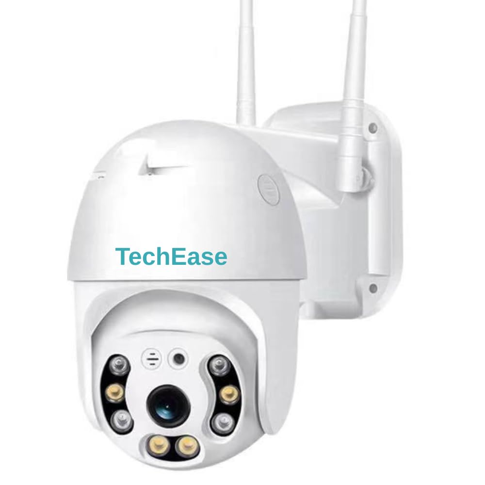 TechEase 6MP 2K Dual Lens UHD CCTV Camera for Home Outdoor Indoor Outdoor WiFi Camera, Advanced Security CCTV with Color Night Vision and Ai Human/Motion Detection, SD/Cloud IP66 (White)
