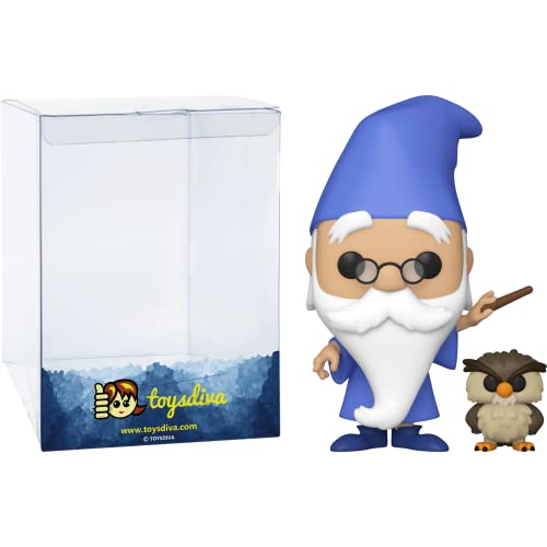 Merlin With Archimedes: P O P ! Vinyl Figurine Bundle With 1 Compatible 'Toysdiva' Graphic Protector (1100-49152 - B)