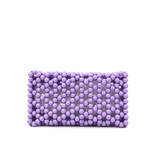 Image of YUSHINY Candy Color Acrylic Beaded Hollow Handbag Evening Clutch Triangle Bags for Wedding Party | Acrylic