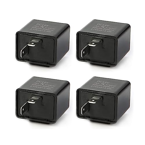 ZKFAR 4 PCS Adjustable LED Electronic Flasher Relay, 2 Pin Electronic Turn Signal Flasher Relay, Electronic Automotive Replacement Flashers for Car LED Flash Relays (Black)