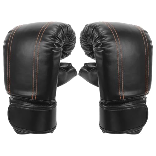 Ciieeo de Boxeo Semipulmón de PU Negro para Hombre y Par de de Entrenamiento y Sparring Muñequera Ancha Transpirable Accesorios de Kickboxing para Entrenamiento y
