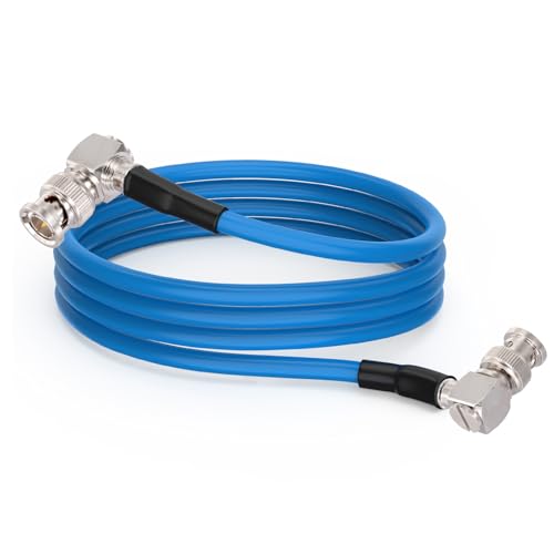 Câble vidéo SDI 12G BNC 75 Ohm coudé 0,9m bleu Belden 1694A pour moniteur HD 4K 8K