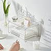 Estink Stackable Clear Organizer, Plastic Transparent Stackable Countertop Shelves Tabletop Storage Rack for Makeup Kitchen Utensils Cosmetics Stationery Bathroom Supplies Organization